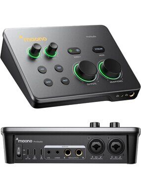 Hybrid USB Audio Interface - Dual XLR for PC, Phone, iPad & Guitar Recording